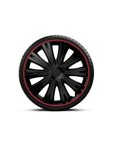 Set capace roti 15` negre cu margine rosie giga R 4buc