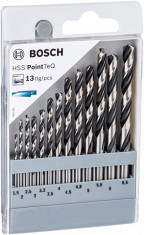 BOSCH HSS PointTeQ Set 13 burghie spirale pentru gauri metal foto