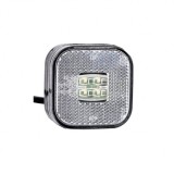 Lampa Gabarit LED Patrata 6.2x6.2 cm Fristom, 12-24V, Omologare E20, Alba, Laterala, Remorca, Camion