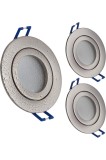 Spoturi &icirc;ncorporate rotunde YanFeiYit cu 3 x LED, din oțel inoxidabil periat, 5 W, alb cald, plate, 230 V - Lumini &icirc;ncorporate IP44, potrivite și pent
