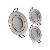 Spoturi &icirc;ncorporate rotunde YanFeiYit cu 3 x LED, din oțel inoxidabil periat, 5 W, alb cald, plate, 230 V - Lumini &icirc;ncorporate IP44, potrivite și pent