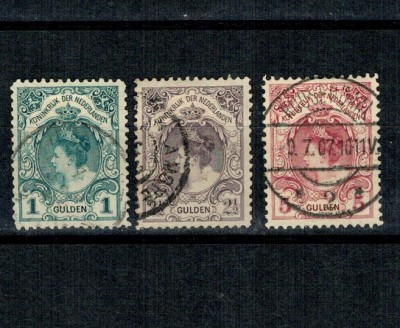 Olanda 1898 - Uzuale Regina Wilhelmina, serie stampilata incompleta foto