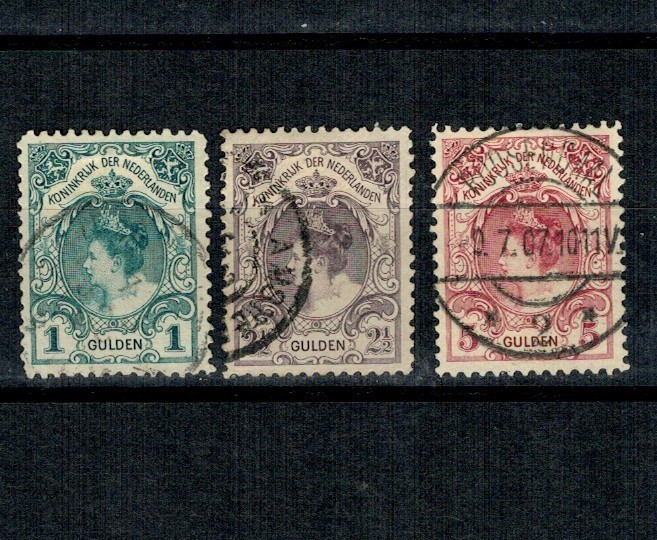 Olanda 1898 - Uzuale Regina Wilhelmina, serie stampilata incompleta