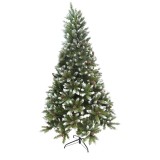 Brad artificial pulverizat alb-tip zapada bogat de craciun, 2.10 m inaltime, interior/ exterior, 1266 ramuri, verde, Oem
