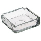 Scrumieră pătrată din sticlă transparentă, 9,5x9,5 cm, CMCLASS