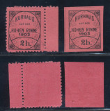 Posta locala Paltinis serie 1903 2 h dant. si nedant. MNH unul margine de coala, Nestampilat