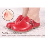 Saboți Reglabili din Piele Rosie cu Tehnologie Gel 154864, 35 - 42