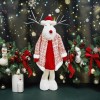 Figurina decorativa, pentru craciun, flippy, ren, picioare telescopice, inaltime reglabila 42 - 80 cm, cu haina, alb/rosu