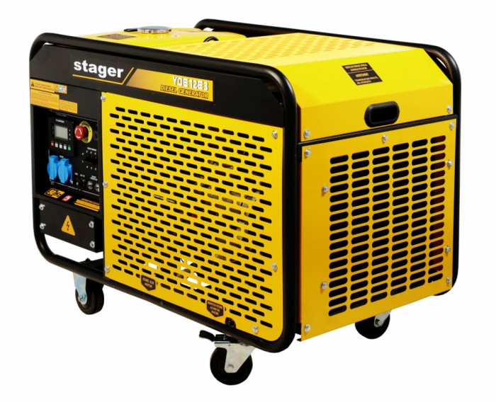 Generator Stager YDE12E3 open-frame 12kVA, 16A, 3000rpm, 400V, diesel, pornire electrica