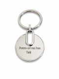 Cumpara ieftin Breloc metalic rotund cu mesaj Pentru cel mai bun Tata , argintiu, cutie cadou eleganta inclusa