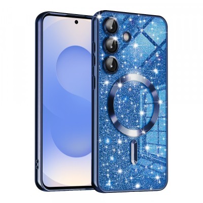 Husa MagSafe pentru Samsung Galaxy S25 S931, Techsuit, Luxury Glitter, Albastra foto