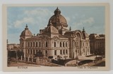 BUCURESTI , CALEA VICTORIEI , CASA DE DEPUNERI , CARTE POSTALA ILUSTRATA , INCEPUTUL SECOLULUI 20