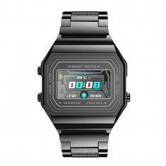 Ceas Smartwatch Techstar® i6, 0.96 inch OLED, Monitorizare Puls, Tensiune, Oximetru, Sedentarism, Bluetooth 5.0, IP67, Negru