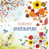 Colorez anotimpuri. Carte de colorat + 12 creioane colorate