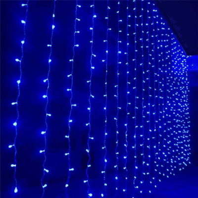 Instalatie de Craciun tip turturi, 20 m, 500LED, albastra foto