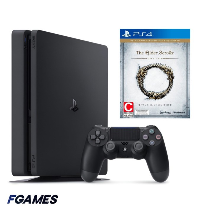 Consola Sony Playstation 4 Slim Ps4 1tb + Controller + The Elder Scrolls Online PlayStation 4, Second-Hand