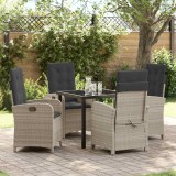 VidaXL Set de masă pentru grădină 5 pcs Gri deschis poliratan 3380296