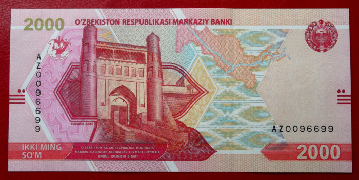 Uzbekistan 2000 2.000 sum som 2021 seria deosebita 0096699 UNC necirculata **