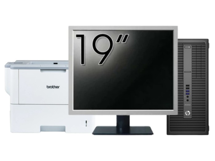 Pachet Calculator Second Hand HP 800 G2 Tower, Intel Core i5-6500 3.20GHz, 16GB DDR4, 256GB SSD + Monitor 19&amp;quot; &amp; Imprimanta Brother HL-L6300DW New