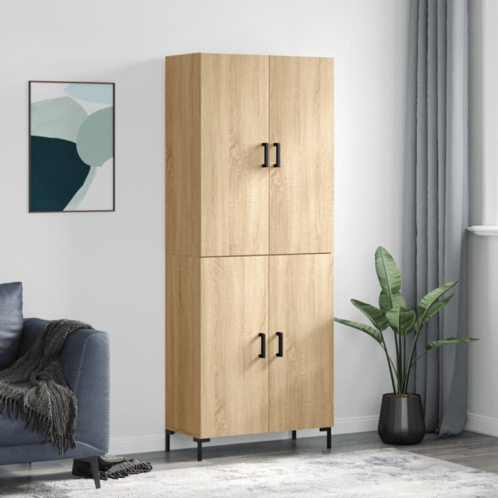 Dulap &icirc;nalt, stejar sonoma, 69,5x34x180 cm, lemn compozit