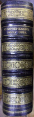 BIBLIA VECHIUL SI NOUL TESTAMENT , FAMILY BIBLE, COMENTARII DE DAVID DAVIDSON, LONDRA 1858 foto