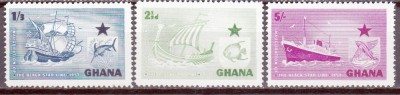 DB1 Ghana 1957 Vapoare Corabii 3 v. MNH foto