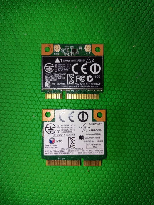 Placa de retea wlan mini PCI-e half Atheros AR5B225 300mbps 802.11b/g/n