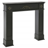 Cumpara ieftin Decor semineu cadru Black Wood 112 cm x 21 cm x 102 cm