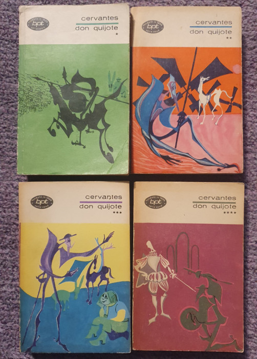 Don Quijote, Cervantes, Vol I-IV, BPT 1969, stare buna