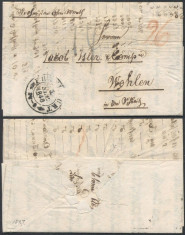 Germany 1848 Stampless Cover + Content Frankfurt Wohlen DB.503 foto