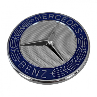 Emblema Capota Am Mercedes-Benz 57MM Albastru EM-BENZ-21 foto