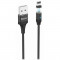 Cablu Date si Incarcare USB la Lightning HOCO U76 Magnetic, 2.4A, 1.2 m, Negru