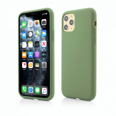 Produs Resigilat Husa iPhone 11 Pro, Clip-On Soft Touch Silk Series, Green, Resigilat foto