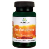 Benfotiamine (Vitamina B1) 160 miligrame 60 capsule Swanson, Swanson Health Products