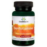 Benfotiamine (Vitamina B1) 160 miligrame 60 capsule Swanson