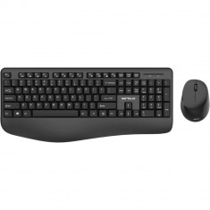 Kit tastatura si mouse wireless Serioux NK9810WR, Ergonomic, Negru