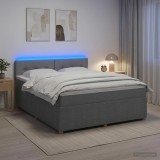 Cumpara ieftin Pat boxspring cu saltea Gri deschis 160 x 200 cm Tesatura