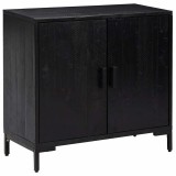 Cumpara ieftin Servanta, negru, 75x35x70 cm, lemn masiv de pin reciclat