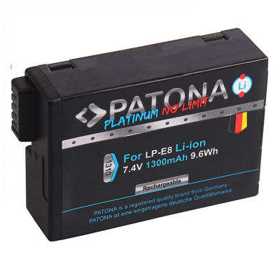 Acumulator Patona Platinum 1300mAh compatibil Canon LP-E8 LP-E8+ pentru 550D 600D 650D 700D -1310 foto
