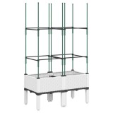 Cumpara ieftin Jardiniera de gradina cu spalier, alb, 80x40x142,5 cm, PP