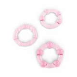 Set inele pentru penis SEVEN CREATIONS Stay Hard, 3 inele din silicon moale, diametru 21 x 23 x 24 mm, culoare roz