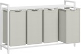 Cumpara ieftin Cos de rufe Vasagle Alb 115.6x33x72.5 cm