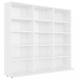 Cumpara ieftin Dulap de CD-uri alb extralucios, 100x23x89,5 cm, lemn prelucrat
