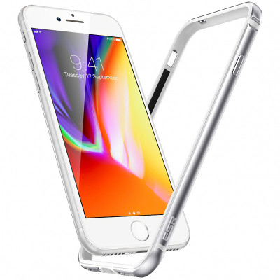 Husa Plastic ESR EDGE GUARD pentru Apple iPhone 7 / Apple iPhone 8 / Apple iPhone SE (2020), Argintie foto