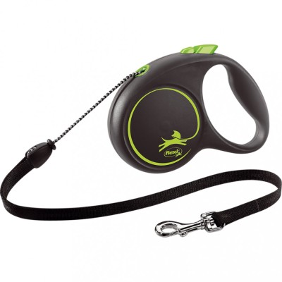 Flexi Black Design, M Cord, lesa retractabila, 5m, verde foto