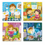 Puzzle 4 in 1 Activitatile zilnice Dodo, 72 piese, 3 ani+