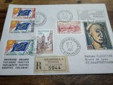 Plic circulat FDC, Franta,1971,Strasbourg, Parlamentul European, francatura grea