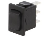 Rocker Switch SP3T 3-Position ON-OFF-ON 10A 250VAC/28VDC Black