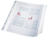 File Protectie A4 Esselte, 100 microni, cu Clapa Laterala, Set 10 Bucati, Polipropilena, Transparenta, pentru Biblioraft/Dosar