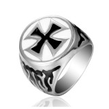 Inel Ordinul Cavalerilor Templieri - White &amp; Black